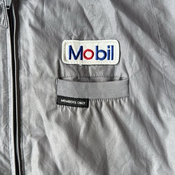 Members Only Jacket Gray Mobil Jacket Vintage Zip Up Size 44 - Picture 2 of 14
